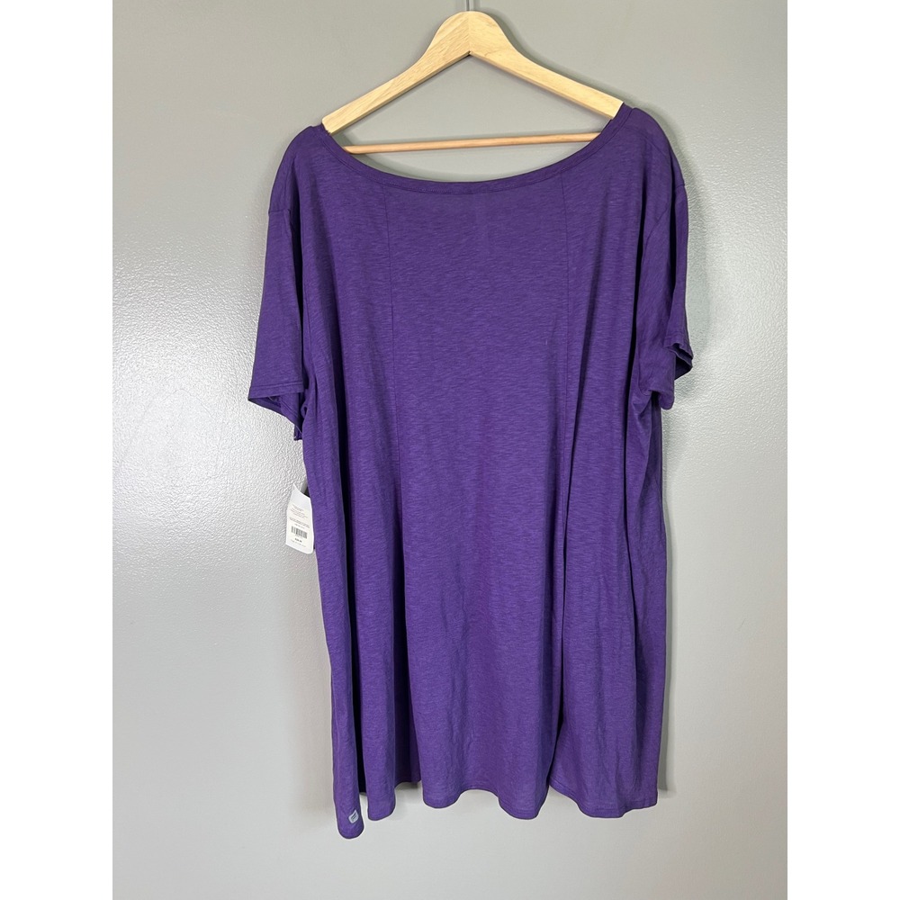 Fabletics Vibe Tee Purple Supima Cotton High Low Dropped Hem Shirt XL 12 - Picture 3 of 6